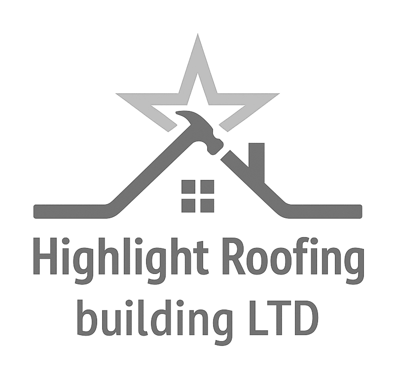 highlight roofing and building ltd logo upscaled transparent light greyscale